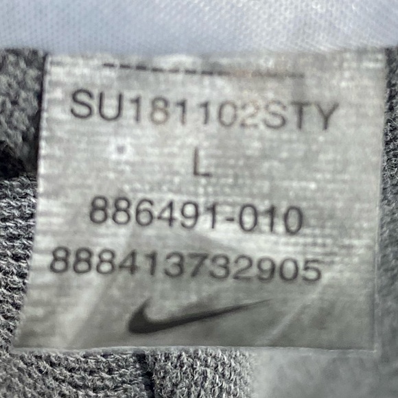 Nike Men's Screen Printed Short Logo Sleeve 2 Button Polo Shirt Heather Grey - Picture 7 of 7